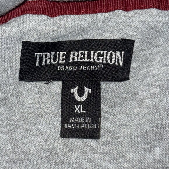 True Religion Red Dalia Full Zip Puffer Vest Embroidered logo Men’s Size XL - Picture 3 of 5
